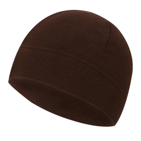 Men Winter Solid Color Fleece Cap Outdoor Climbing Cycling Windproof Beanie Hat