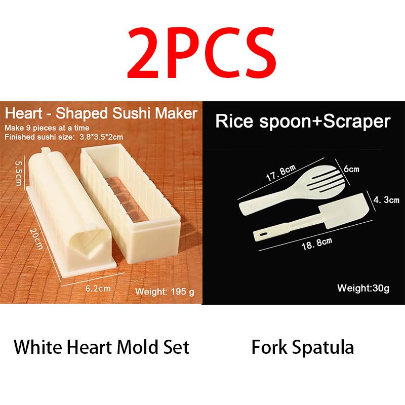 Make Sushi Machine Cutter Sushi Maker Kimbap Sushi Rolls Mold Round Square Heart-shaped Onigiri Molds Rice Balls