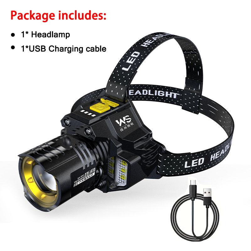Powerful LED Headlamp Motion Sensor Headlight Rechargeable COB Head Flashlights High Power Head Lamp Fishing Headlight