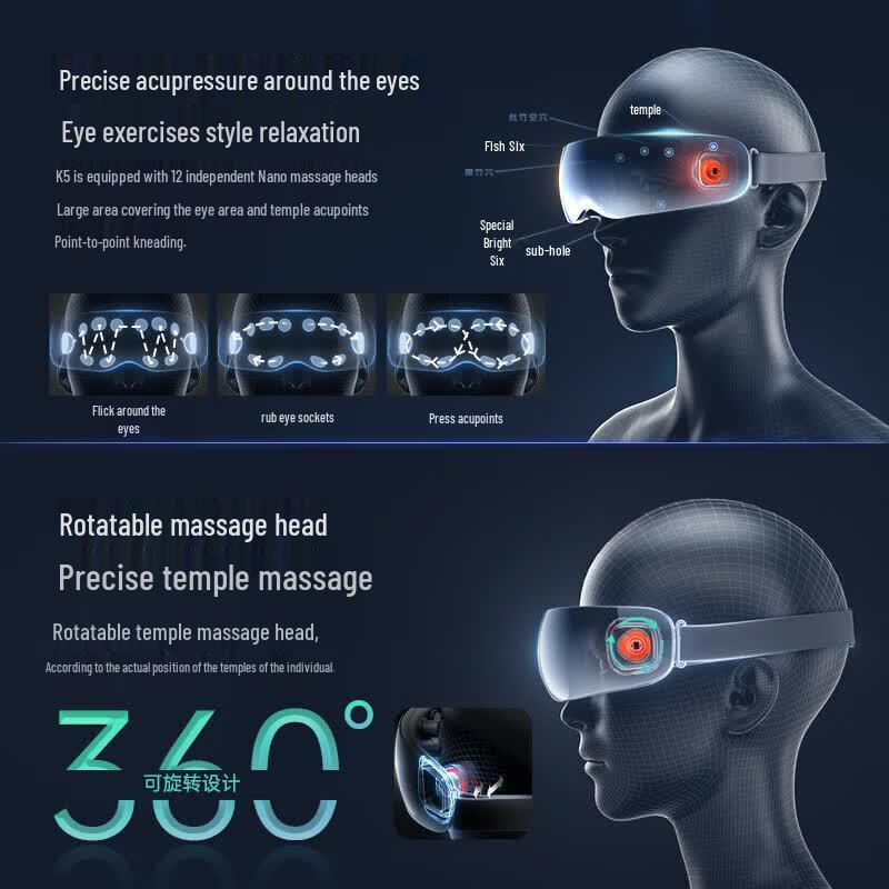 SKG K5 Eye Massager with Heat and Music CN Plug (adapter Included)