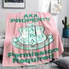 1PC AKA Sorority Print Flannel Blanket, High Quality Comfortable for All Seasons, Home Decor, Warmth and Comfort, Perfect for Christmas Gifts