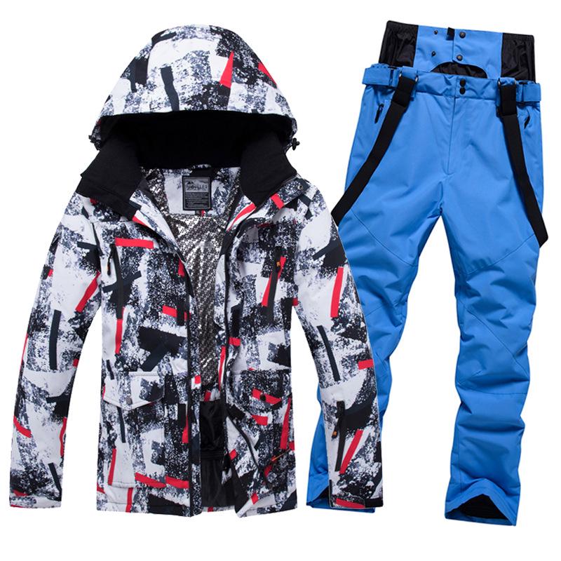 

Men s & Women s Waterproof Breathable Ski Suit Set: Warm, Wear-Resistant, Korean Style Top XL / Pants L