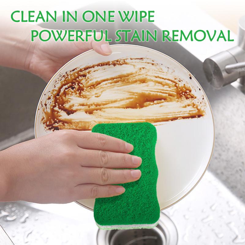 Natural Wood Pulp Cotton Sponge Wipe Re-Washable Sponge Household Cleaning Pad Kitchen Cleaning Gadgets Descaling Cleaning Rub