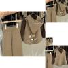 Adorable Korean Childrens Autumn Winter Outfit With Cozy Hooded Sweater And Long Pants For Girls Aged 3 To 8