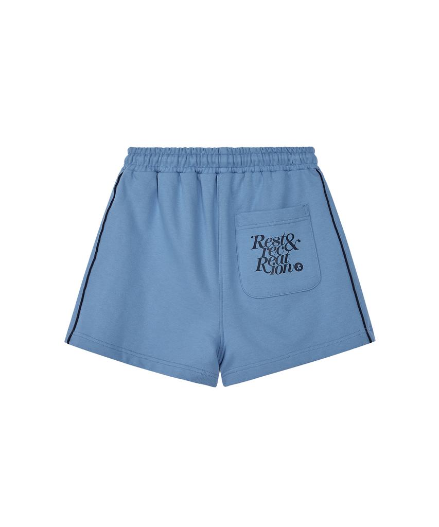 REST&RECREATION Piping Sweat Shorts - Sky Blue