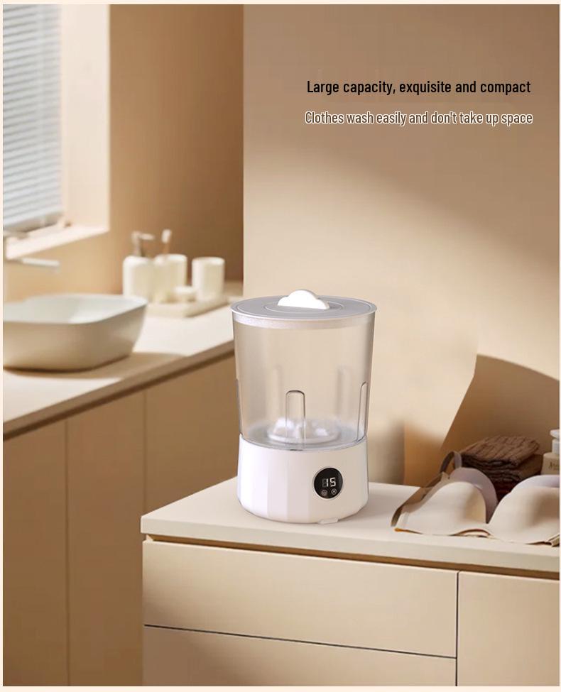 Compact Foldable Washing Machine for Underwear and Socks, 2L Capacity - Ideal for Dorms and Travel