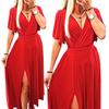 Long Dress For Wedding, Party, Elegant Maxi With A Slot, Sizes Red Xxl