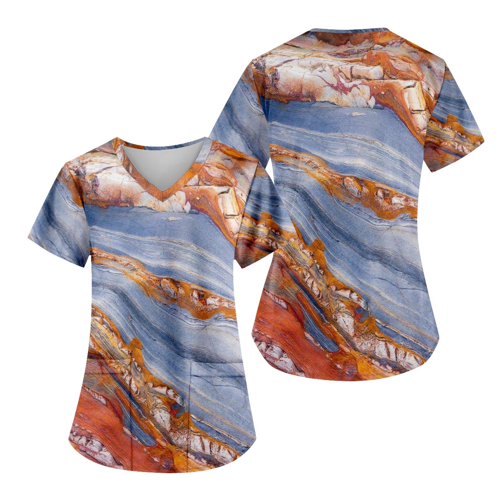 

Женский модный топ с v-образным вырезом и коротким рукавом с карманом и коротким рукавом для ухода за ребенком S оранжевый