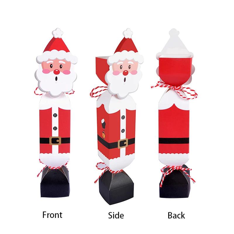 Різдвяна подарункова коробка для пакування подарунків, подарункові пакети, мультяшний дизайн, DIY 3D дизайн, товари для вечірок, для упаковки цукерок, креативні, 24 шт./набір