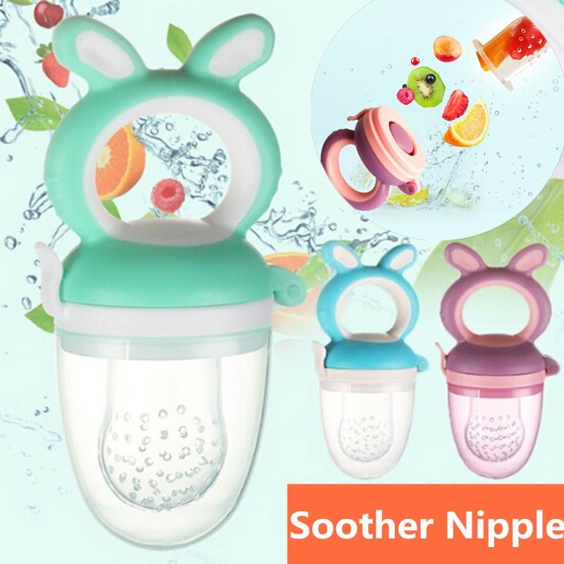 Baby Teether Silicone Pacifier Fruit Feeder Food Nibbler Feeder Soother Nipple