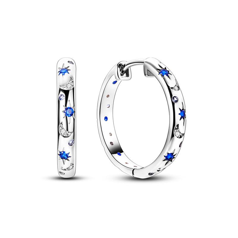 New Earrings 100% Genuine 925 Silver Women Hoop Earring Women's Wedding Engagement Girlfriend Wife Birthday Gift