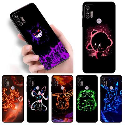 Anime Pokemon Japan Case For Motorola G30 G60 G22 G9 Play G82 G52 G8 G9 G50 One Fusion Edge 20 Black Soft Phone Capas Silicone