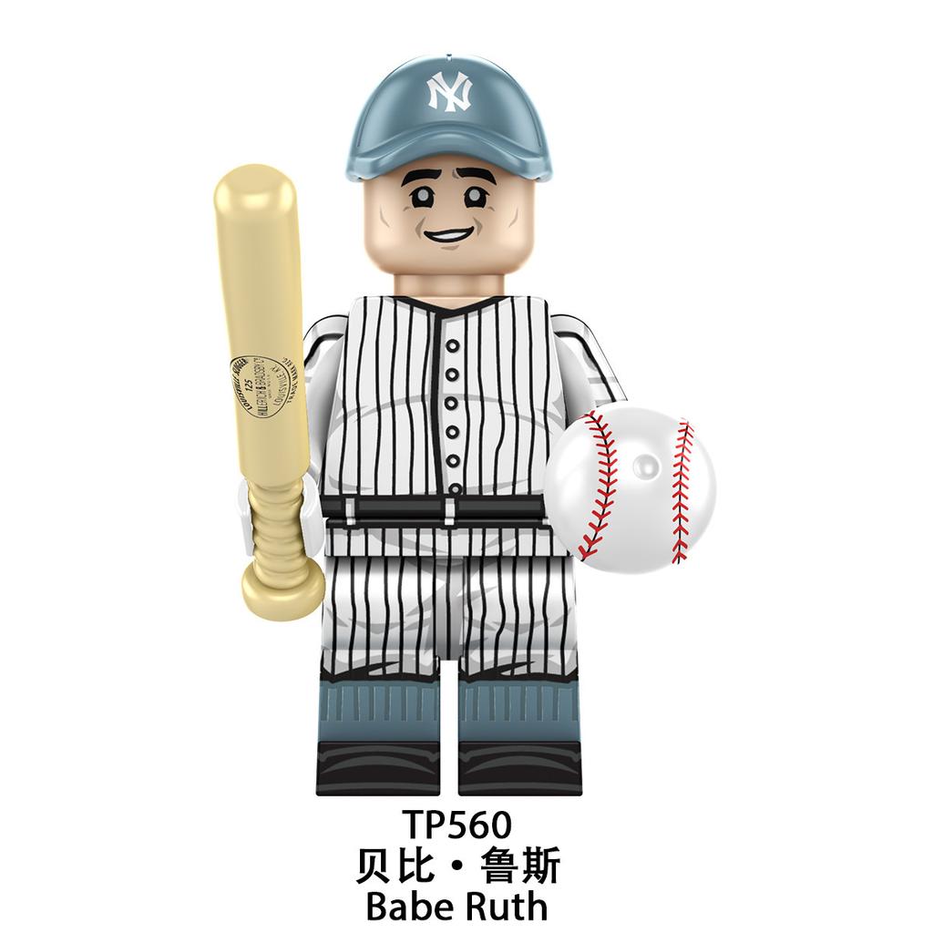 TP1068 Giocatore di Baseball Mattoncini Figura, Atleta Sportivo Mini Giocattolo Decorazione Scrivania 10 Pezzi