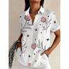 Womens Casual Comfortable Summer Short Sleeve Printed Shirt Daily Street Wear