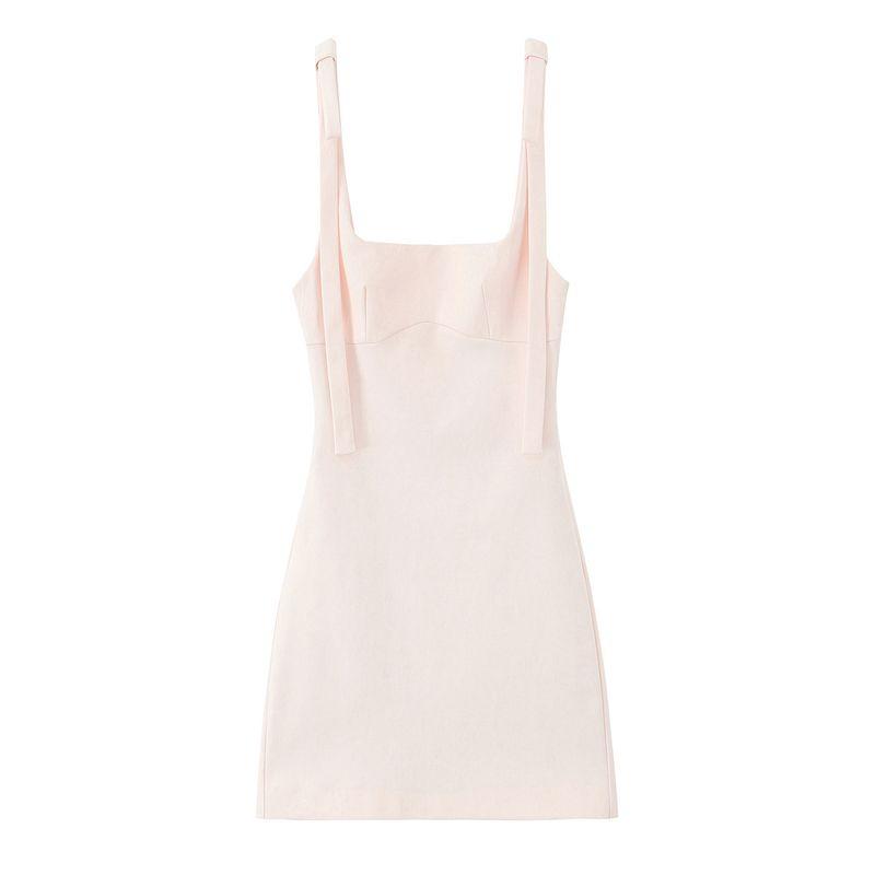 

Kaslead New Women clothes Western Style Fashion Bowknot Decoration Small Plaid Dress 2180305 Light pink L