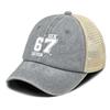 White 67 Printed Baseball Cap Adjustable Vintage Unisex Comfortable Curved Brim Cap For Women Outdoor Travel Camping