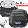 For Airpods 1/2/3/4/Pro Carbon Fiber Texture Earphone Case Bluetooth Headset Protect Shell For Ford Mustang Fiesta F150 Sticker