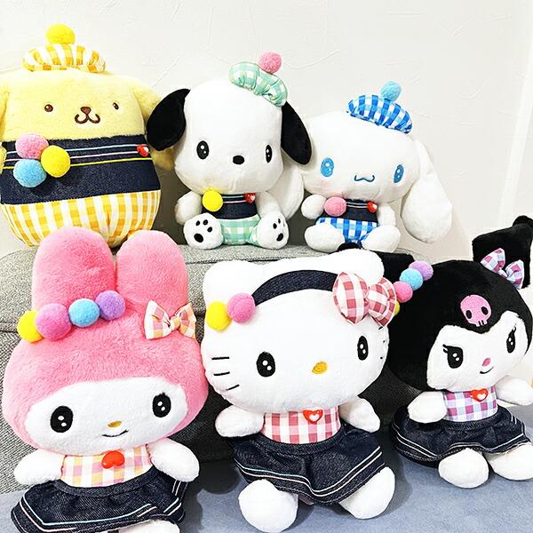 Sanrio Pochacco Gingham Denim Plush (S) Sanrio