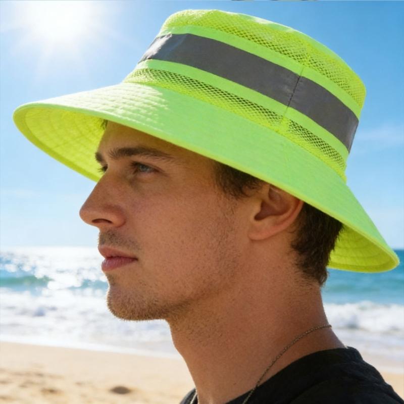 Lightweight Travel Hat Breathable Polyester Sun Cap With Reflective Strips For Running And Hiking