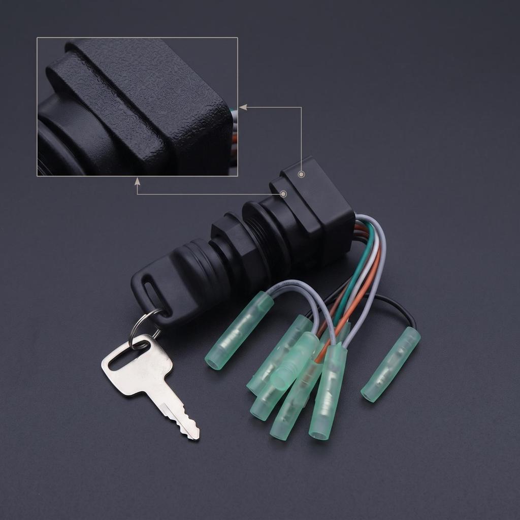 Ignition Switch with Key Wired Outboard Motor Start Waterproof
