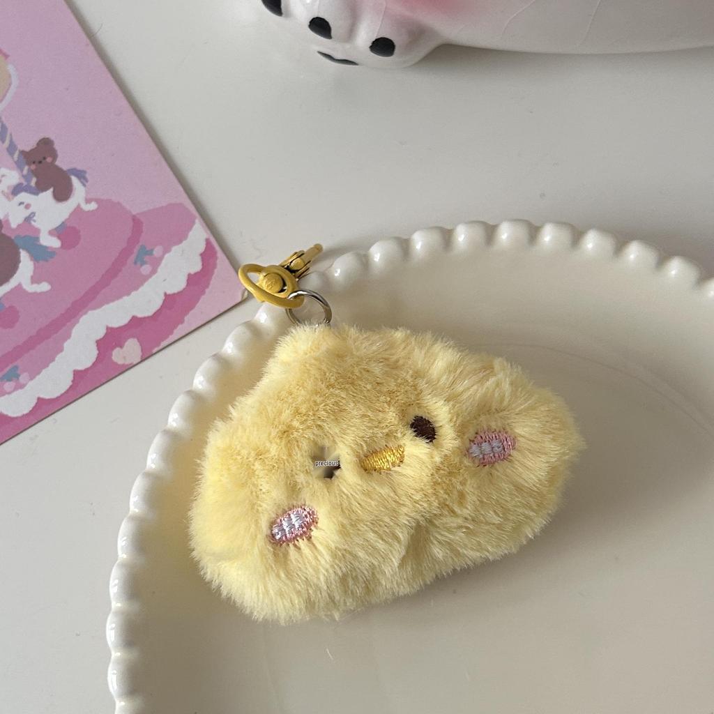Cartoon Plush Keychain: Cute Rabbit, Panda, Pig Fluffy Pendants for Girl's Schoolbag Decoration