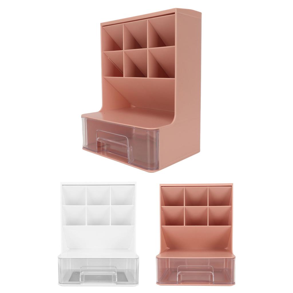 Schräger Stifteorganizer für Studenten mit Schublade, große Kapazität, abgerundete Ecken, Schreibtisch-Schreibwaren-Organi