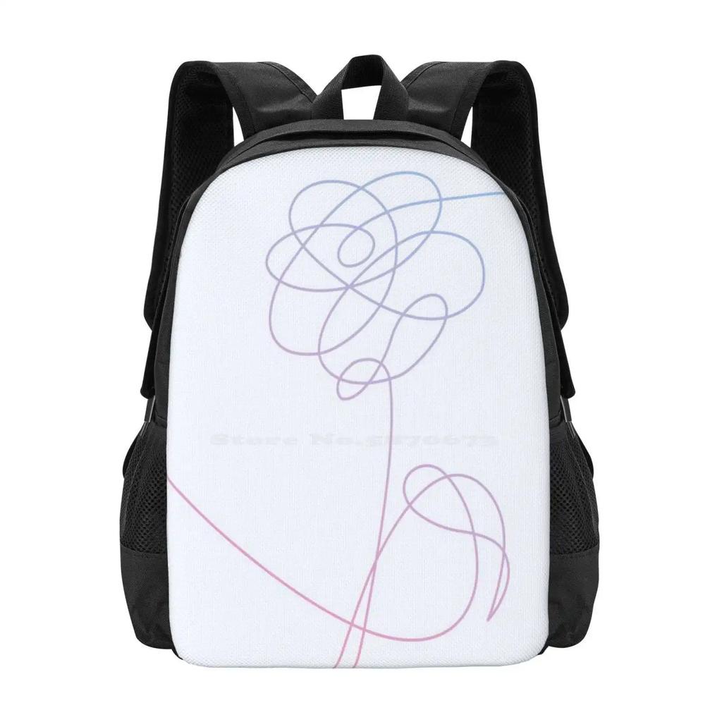 Love Yourself : Her-O Version Large Capacity School Backpack Laptop Bags Kpop Love Yourself Boys Flower Her Rap Monster