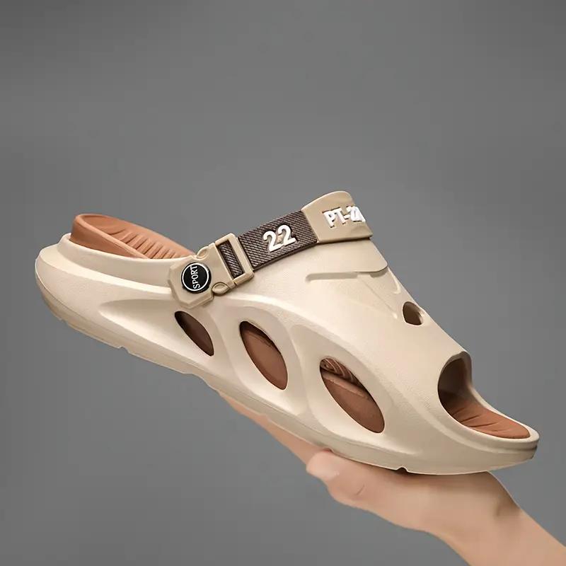 Herrskor Mode EVA Tofflor, Halkfria Snabbtorkande Tofflor med Öppen Tå för Inomhus Utomhus Promenader, Herrsommarstrandtofflor