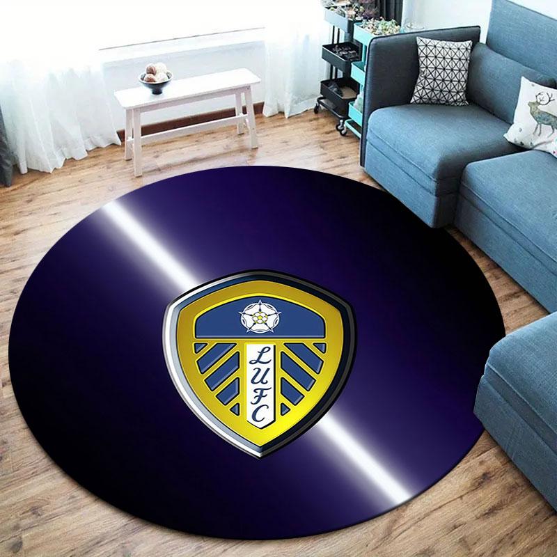 Leeds United Round Area Rug,Carpet Rug for Living Room Bedroom Sofa Playroom Decor,Non-slip Floor Mat
