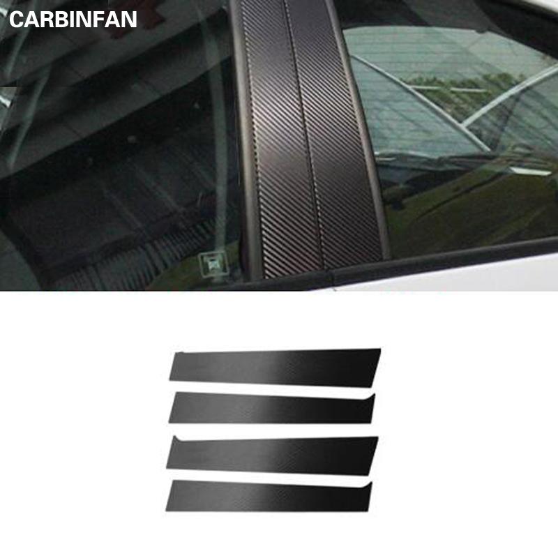 Car Styling Carbon Fiber Window Trim Garnish Pillar Middle Sticker Decoration Film For Honda HRV Vezel 2015 2016 2017 2018