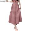 Women Casual Elastic Waist Loose Long Skirts
