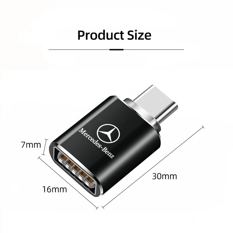 GLC GLB Type C OTG Male To USB Female Adapter Converter Connector For Mercedes Benz AMG W203 W206 W220 W205 W211 W212 W201 W210