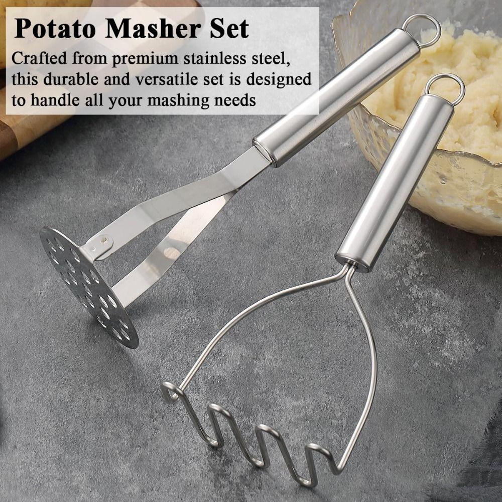 1/2 Pcs Manual Operation Potato Masher Heavy Duty Pusher Fruit Tools Egg Salad Making