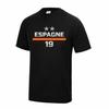 Maillot De Football Espagne 2 Étoiles Adulte – Design Générique – N° 19 – - Noir