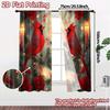 Set Of 2 Curtains Cardinal Bird Christmas Winter Red Chic Window Treatment Durable Polyester Outdoor Made
