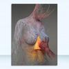 Metal Abstract Figure Statue Canvas Painting Poster and Prints Golden Portrait Sculpture Wall Picture for Living Room Home Decor
