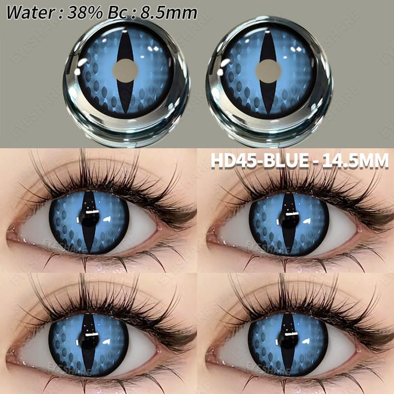 Eyeshare Cosplay Farbkontaktlinsen für Augen Halloween-Linsen Blaue Augenkontaktlinsen Schwarze Linsen Jahreslinsen 14,5 mm