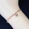 Rose Gold-Plated Purple Gold Transfer Beads, Smooth Peach Heart Color Gold Bracelet, Simple And Fashionable Women
