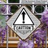 2D Flat - 1pc Metal Warning Decoration Gift with A Warning Arrow Theme, Designed for Colleagues, Suitable for Decorating Offices, Hallways, Garages