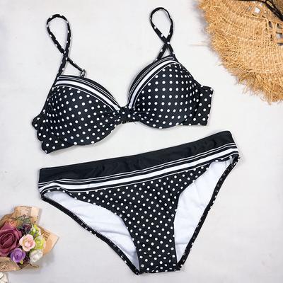 Bikini Swimwear Black Women's Polka Dot Swimwear Polka Dot Swimwear