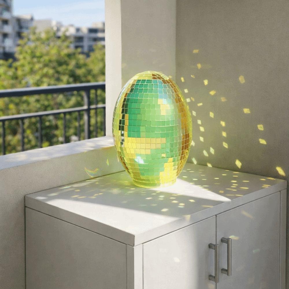 Adorable Easter Mirror Ball Decorative Reflective Mirror Ball Glass Disco Egg Ball  Festive Decor