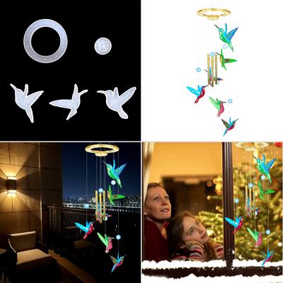 Hummingbird Wind Chimes Silicone Molds Kit, Epoxy Resin Casting Mould Home Garden Yard Decor for Win Bells DIY Crafts