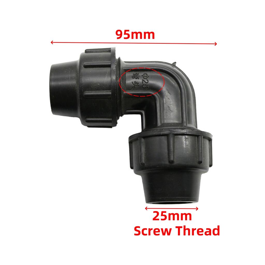 DN20 DN25mm PE-Rohr Schnell-Winkelverbinder Kunststoff 1/2" 3/4" Rohr 90 Grad Schnellverriegelungsverbindung Garten Wasserkupplungs-Fittings 1 Stück