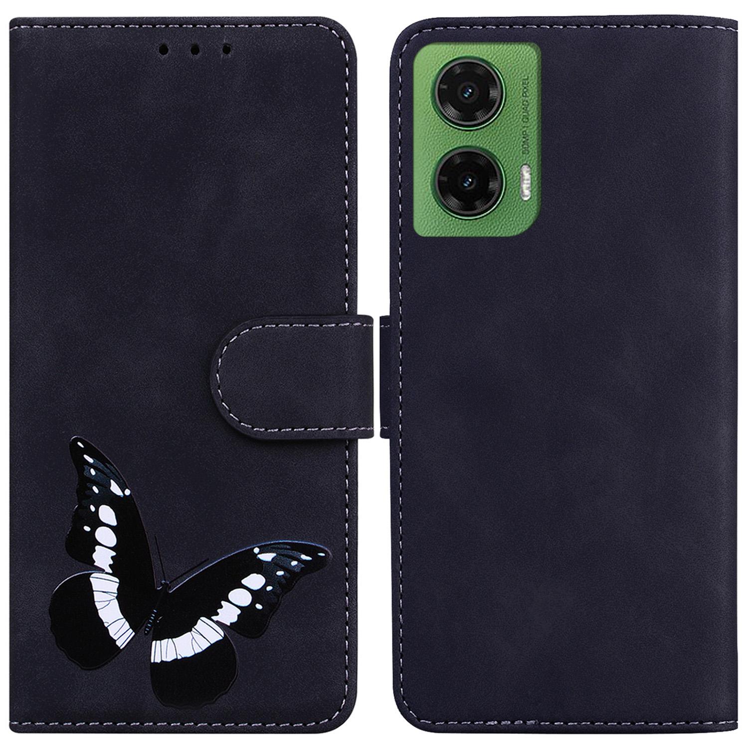 

For Motorola Moto G35 5G Stand Case PU Leather Phone Cover Butterfly Printed F