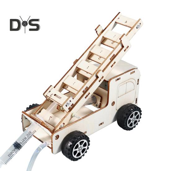 

1 набор DIY модель грузовика с лестницей набор ручной работы деревянная головоломка спасательная пожарная машина строительные поделки дети STEM образовательный научный эксперимент игрушка Car