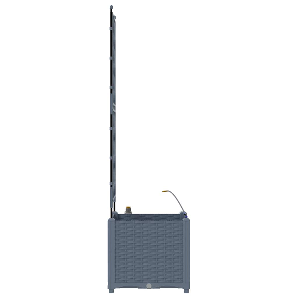 Garden Planter 2 Pcs Light Grey 40 X 40 X 142 Cm Plastic