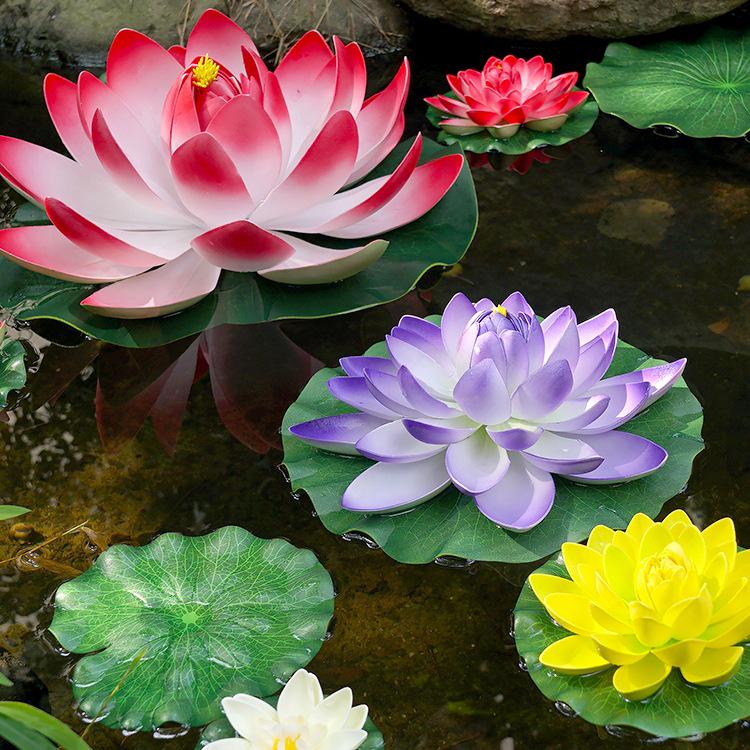 Artificial Lotus Leaf Water Lily for Pond, Fish Tank Decoration, Landscaping, or Buddha Ornaments