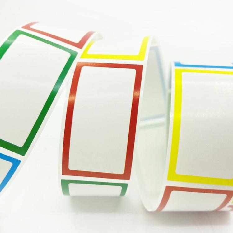 250Pcs Colorful Border Adhesive Name Labels Sticker 1.77x1Inch Clothing Labels for Daycare Kindergarten and School