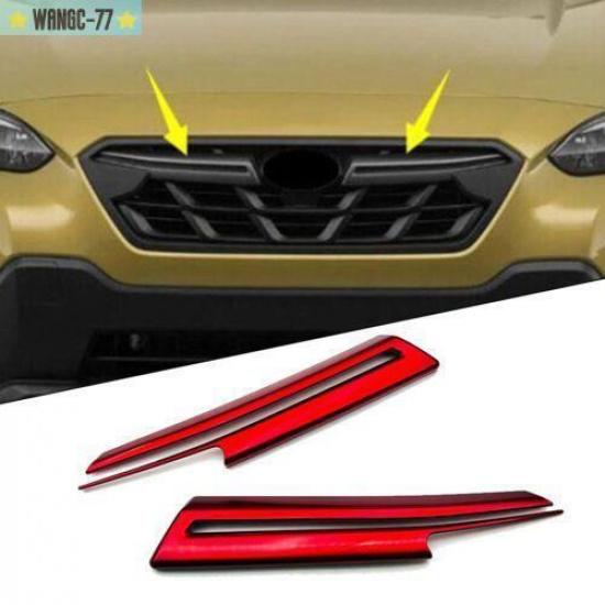 For-Crosstrek XV - Red Front Bumper Center Grill Grille Parts Cover Trim
