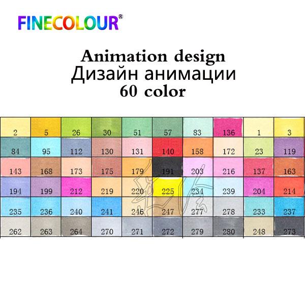 EF100 Професійний маркер для малювання 24/36/48/60/72 кольори, двосторонній, пензель для малювання, маркер на спиртовій основі, маркер для скетчів